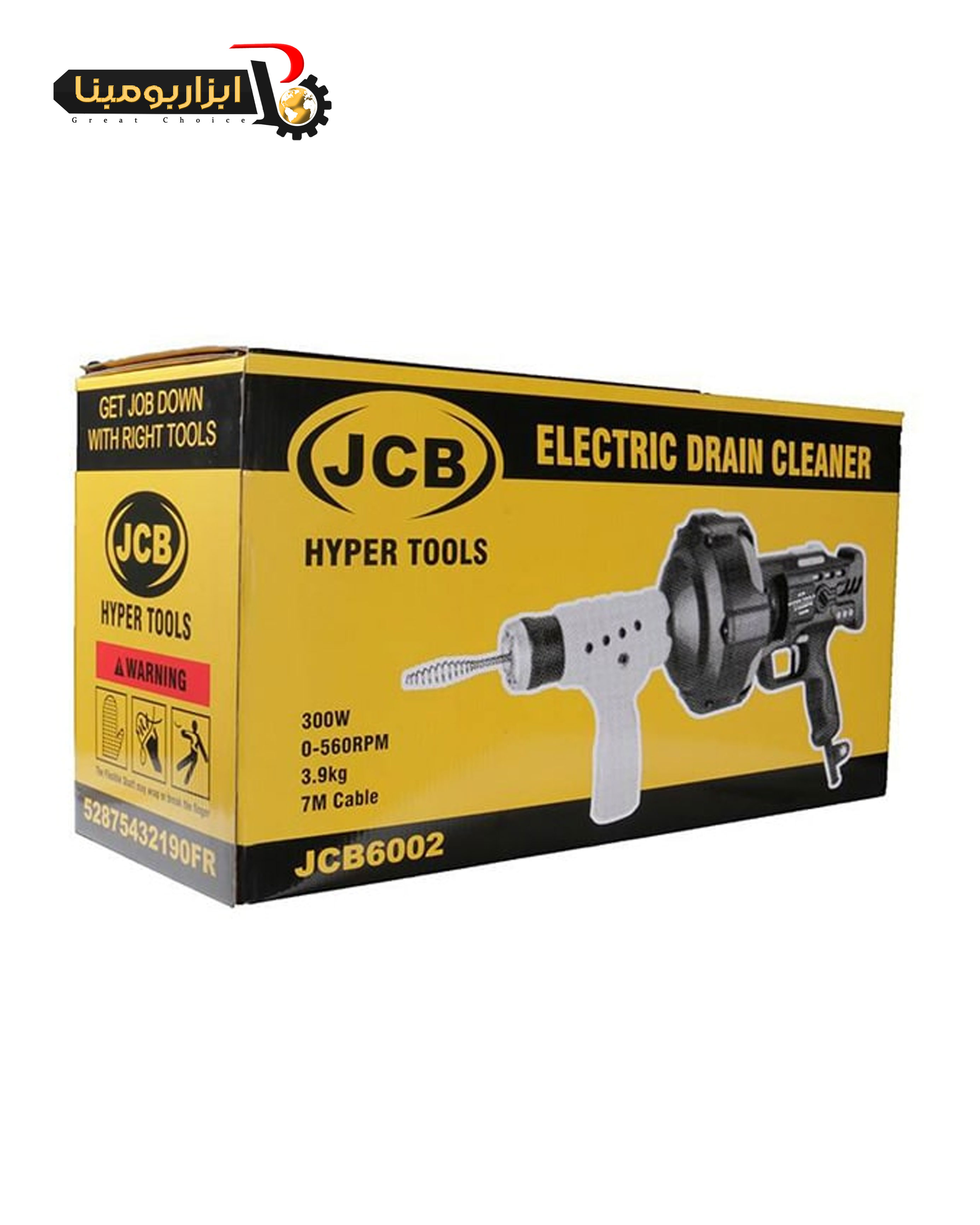 لوله باز کن فنری برقی JCB مدل JCB6002